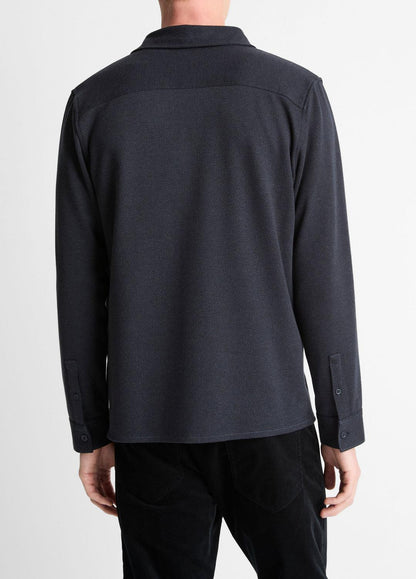 VINCE Men Herringbone Cotton-Blend Button-Front Shirt in Long Sleeve