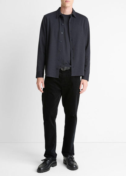 VINCE Men Herringbone Cotton-Blend Button-Front Shirt in Long Sleeve