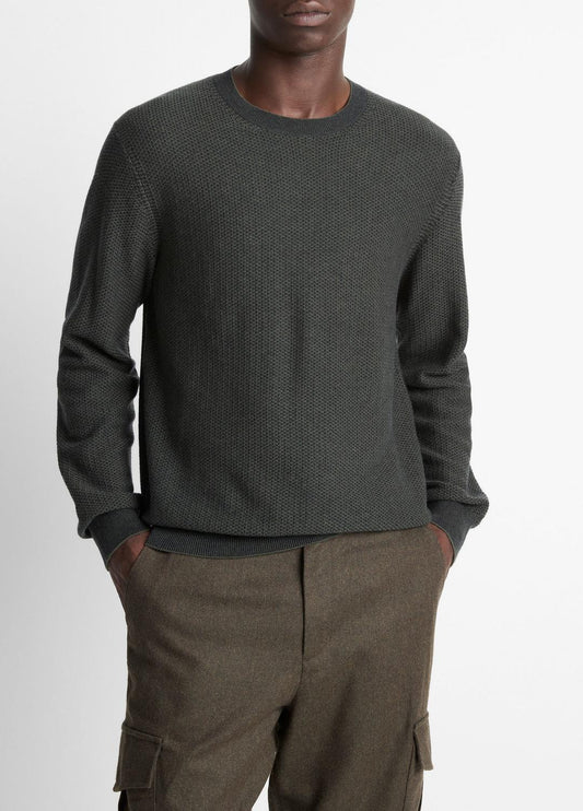 VINCE Men Geo-Jacquard Wool-Blend Crew Neck Sweater in Crew Neck