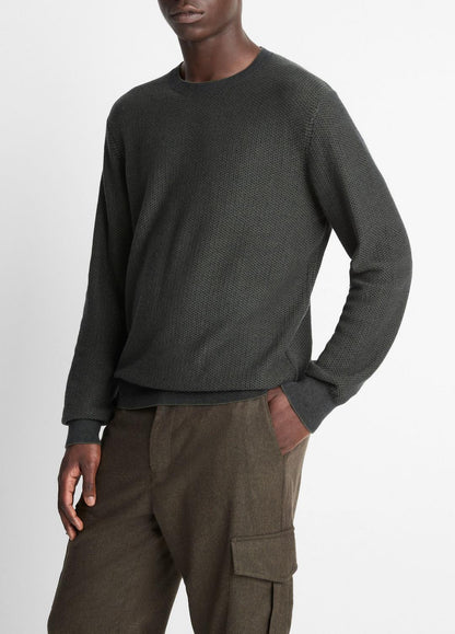 VINCE Men Geo-Jacquard Wool-Blend Crew Neck Sweater in Crew Neck