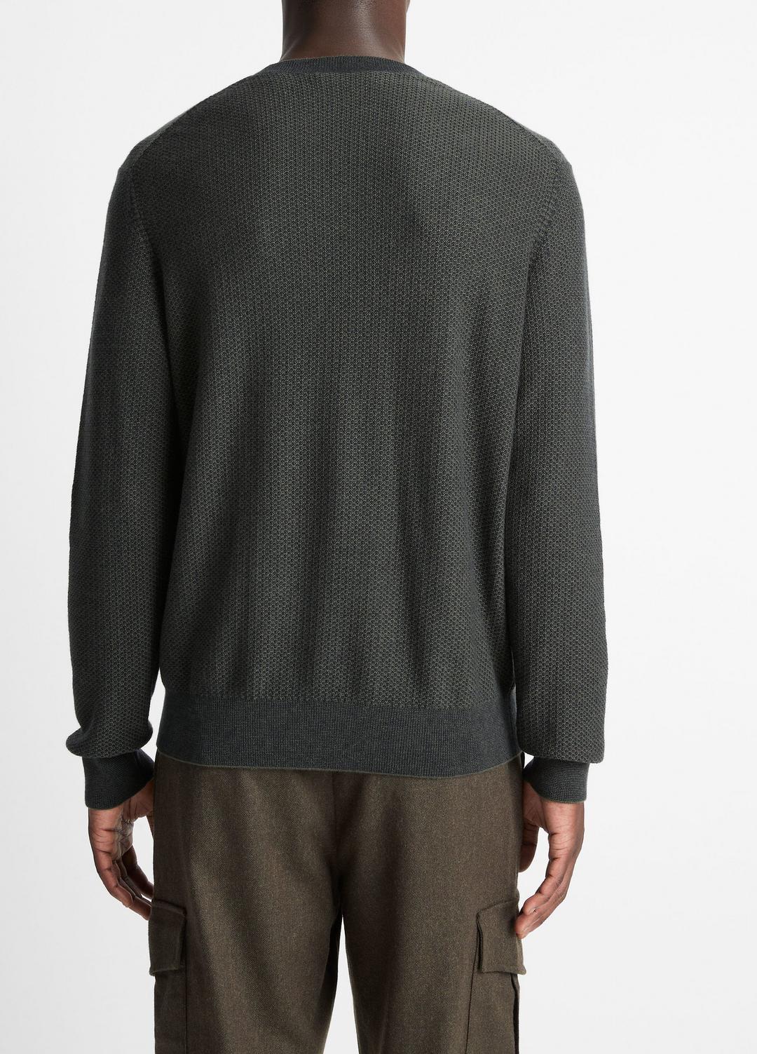VINCE Men Geo-Jacquard Wool-Blend Crew Neck Sweater in Crew Neck