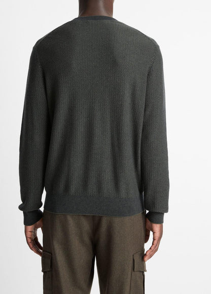 VINCE Men Geo-Jacquard Wool-Blend Crew Neck Sweater in Crew Neck