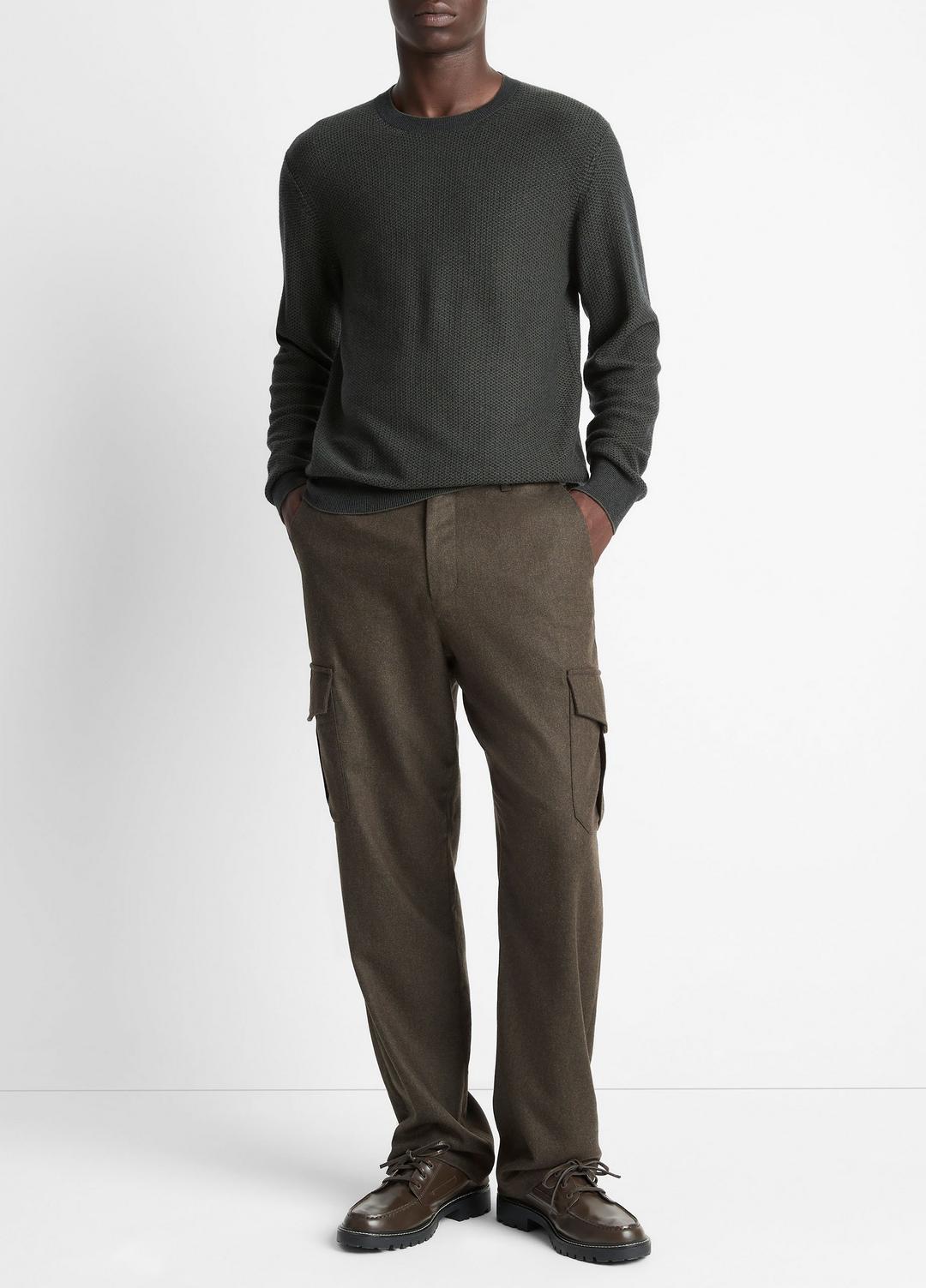 VINCE Men Geo-Jacquard Wool-Blend Crew Neck Sweater in Crew Neck