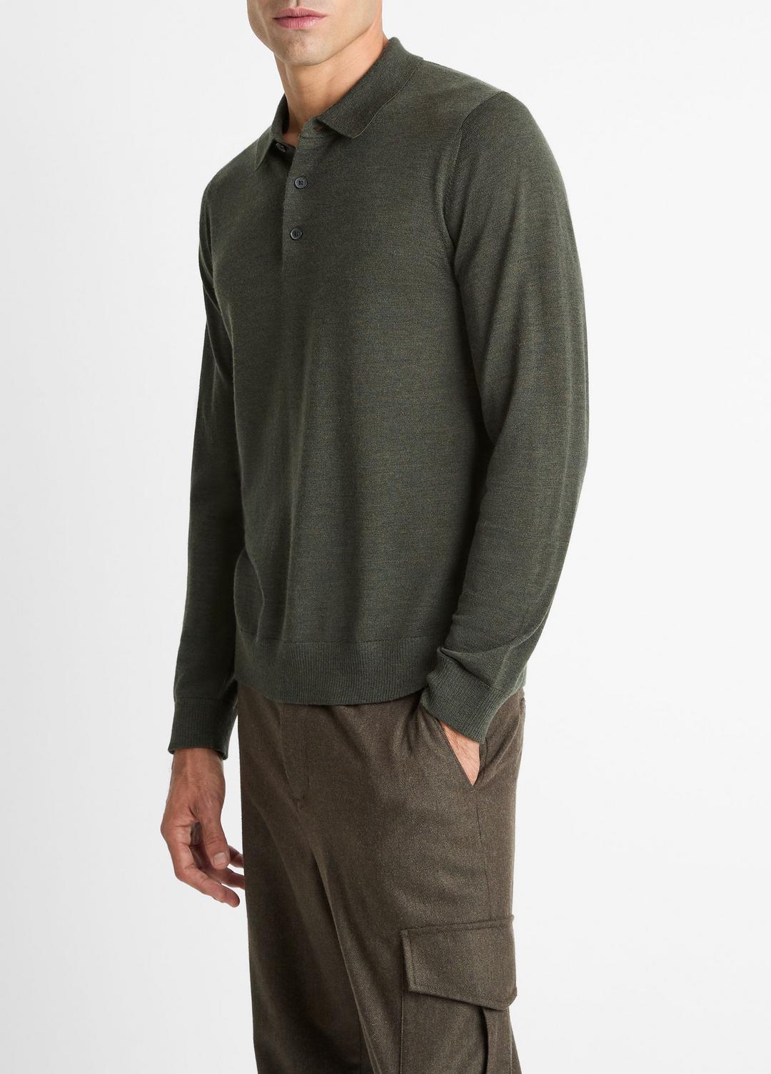VINCE Men Wool Polo Sweater in Sweaters