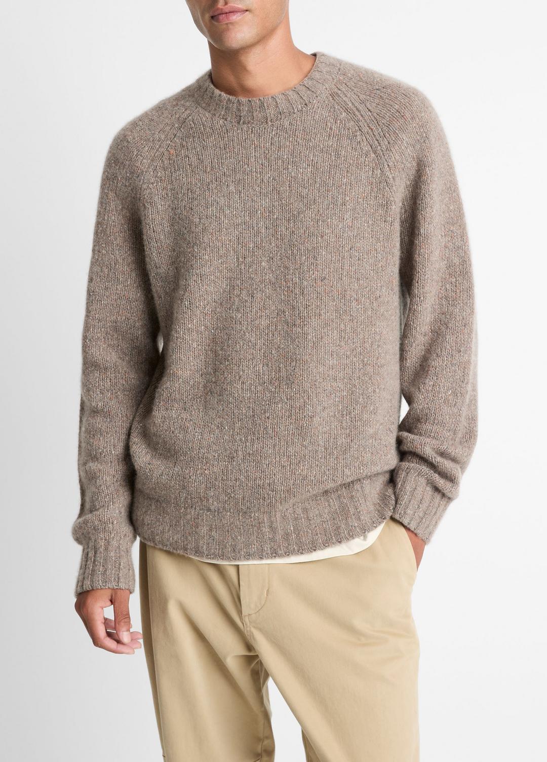 VINCE Men Donegal Cashmere Raglan-Sleeve Sweater in Crew Neck
