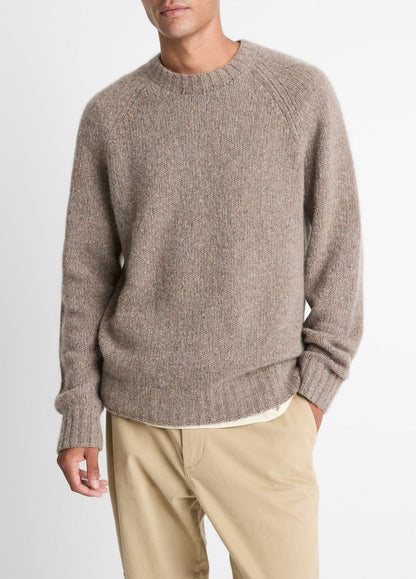 VINCE Men Donegal Cashmere Raglan-Sleeve Sweater in Crew Neck