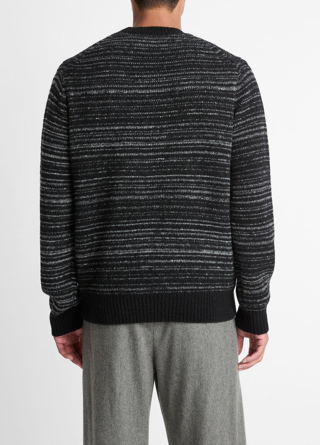 VINCE Men Marled Stripe Merino Wool-Blend Sweater in Crew Neck