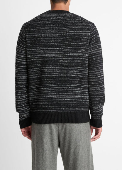 VINCE Men Marled Stripe Merino Wool-Blend Sweater in Crew Neck