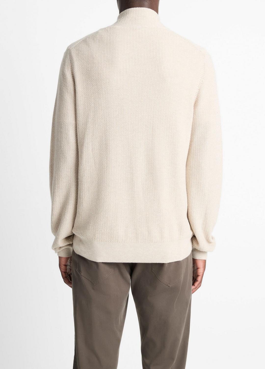 VINCE Men Geo-Jacquard Wool-Blend Quarter-Zip Sweater in Quarter Zip