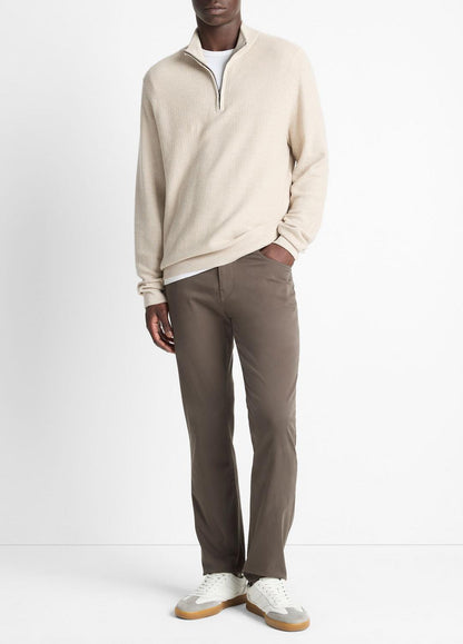 VINCE Men Geo-Jacquard Wool-Blend Quarter-Zip Sweater in Quarter Zip
