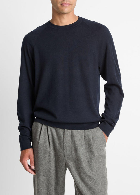 VINCE Men Featherweight Wool-Cashmere Crew Neck Sweater in Crew Neck