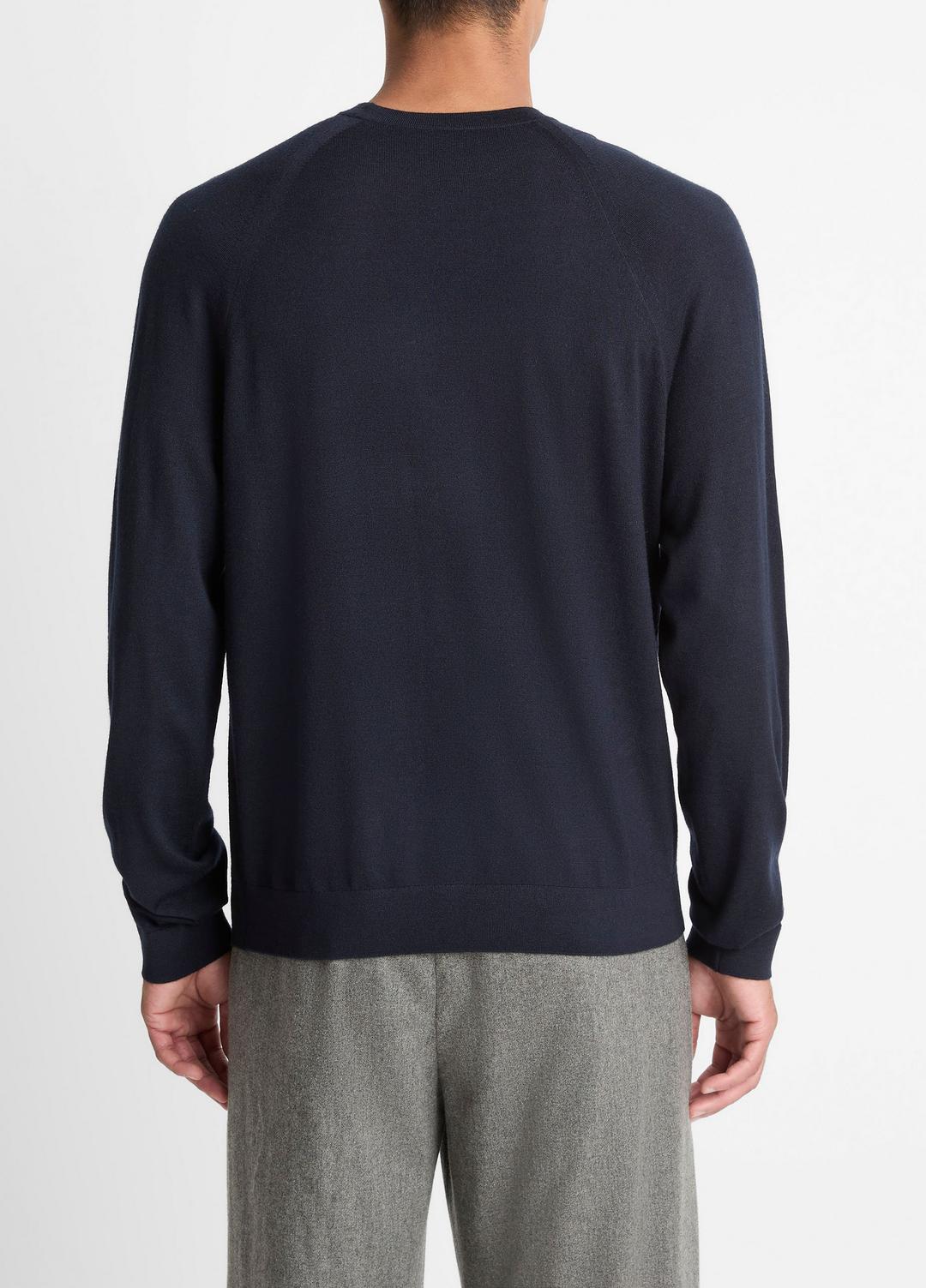 VINCE Men Featherweight Wool-Cashmere Crew Neck Sweater in Crew Neck