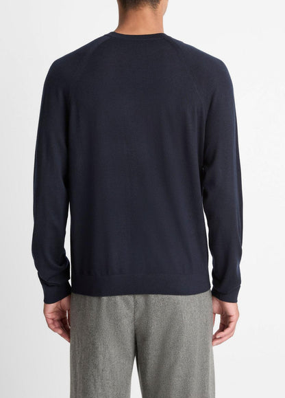 VINCE Men Featherweight Wool-Cashmere Crew Neck Sweater in Crew Neck