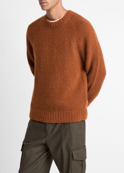 VINCE Men Donegal Cashmere Raglan-Sleeve Sweater in Crew Neck
