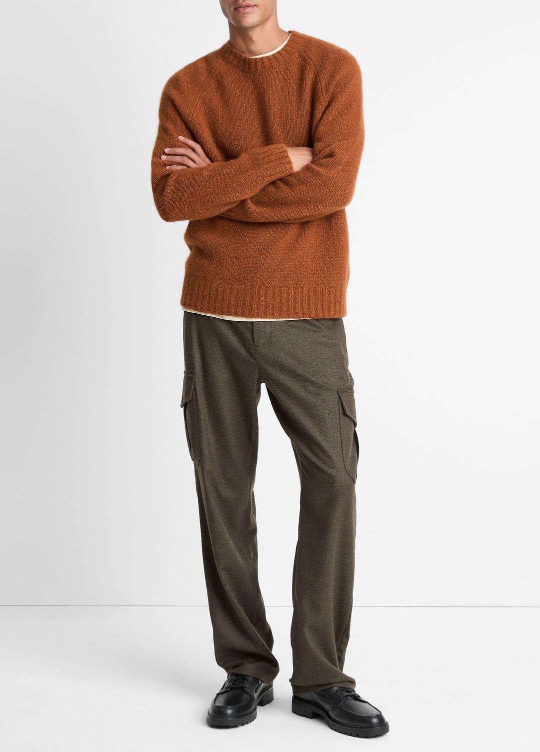 VINCE Men Donegal Cashmere Raglan-Sleeve Sweater in Crew Neck