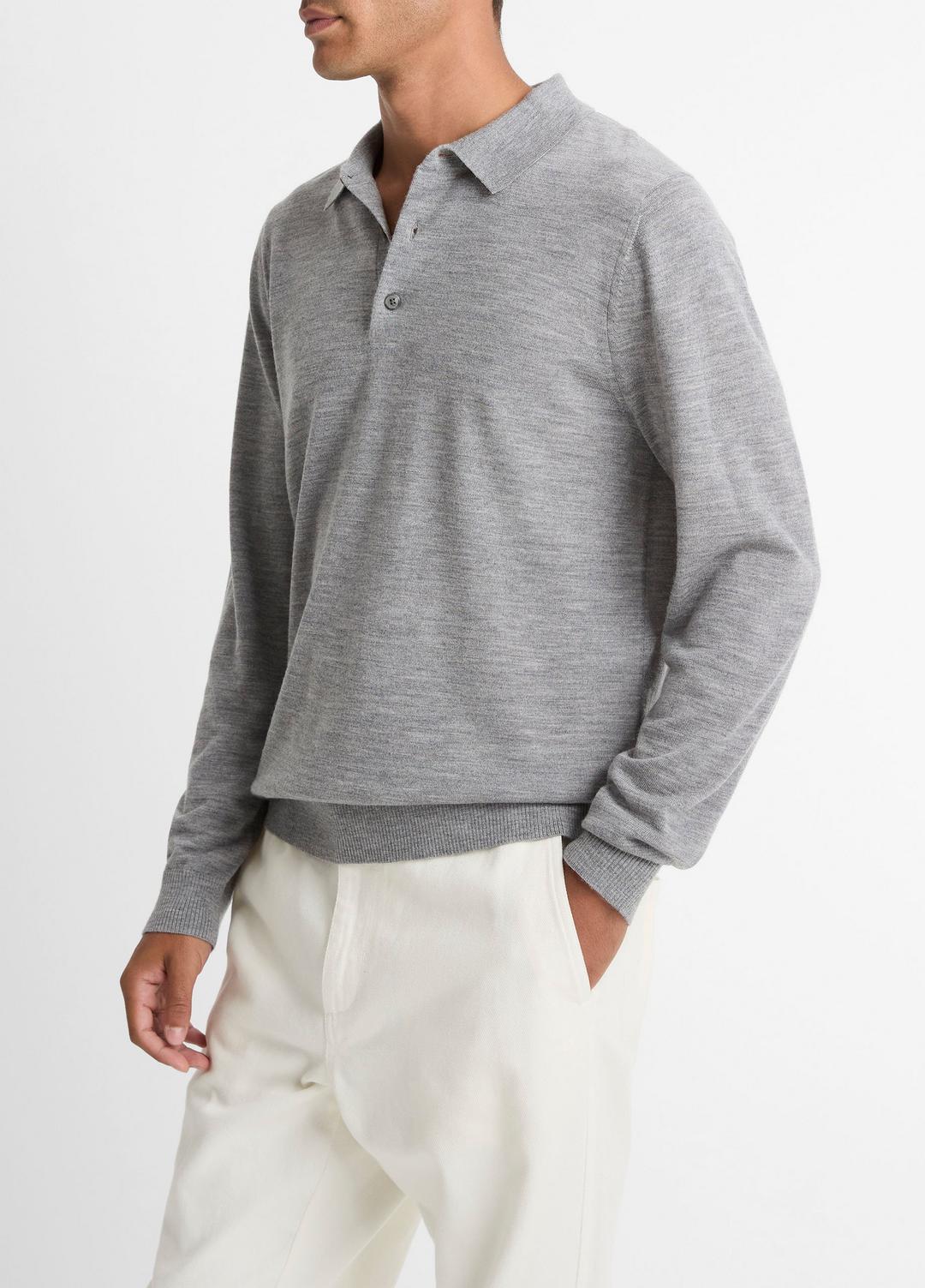 VINCE Men Wool Polo Sweater in Sweaters