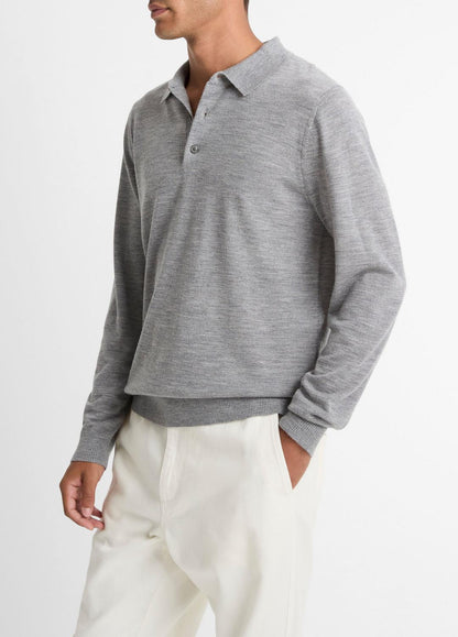 VINCE Men Wool Polo Sweater in Sweaters