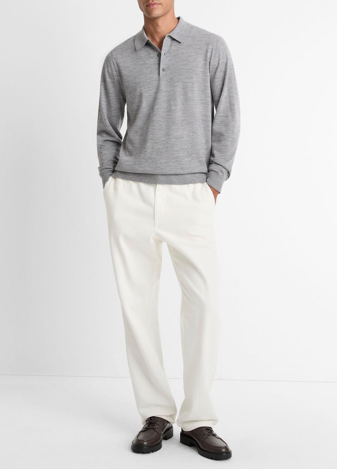 VINCE Men Wool Polo Sweater in Sweaters