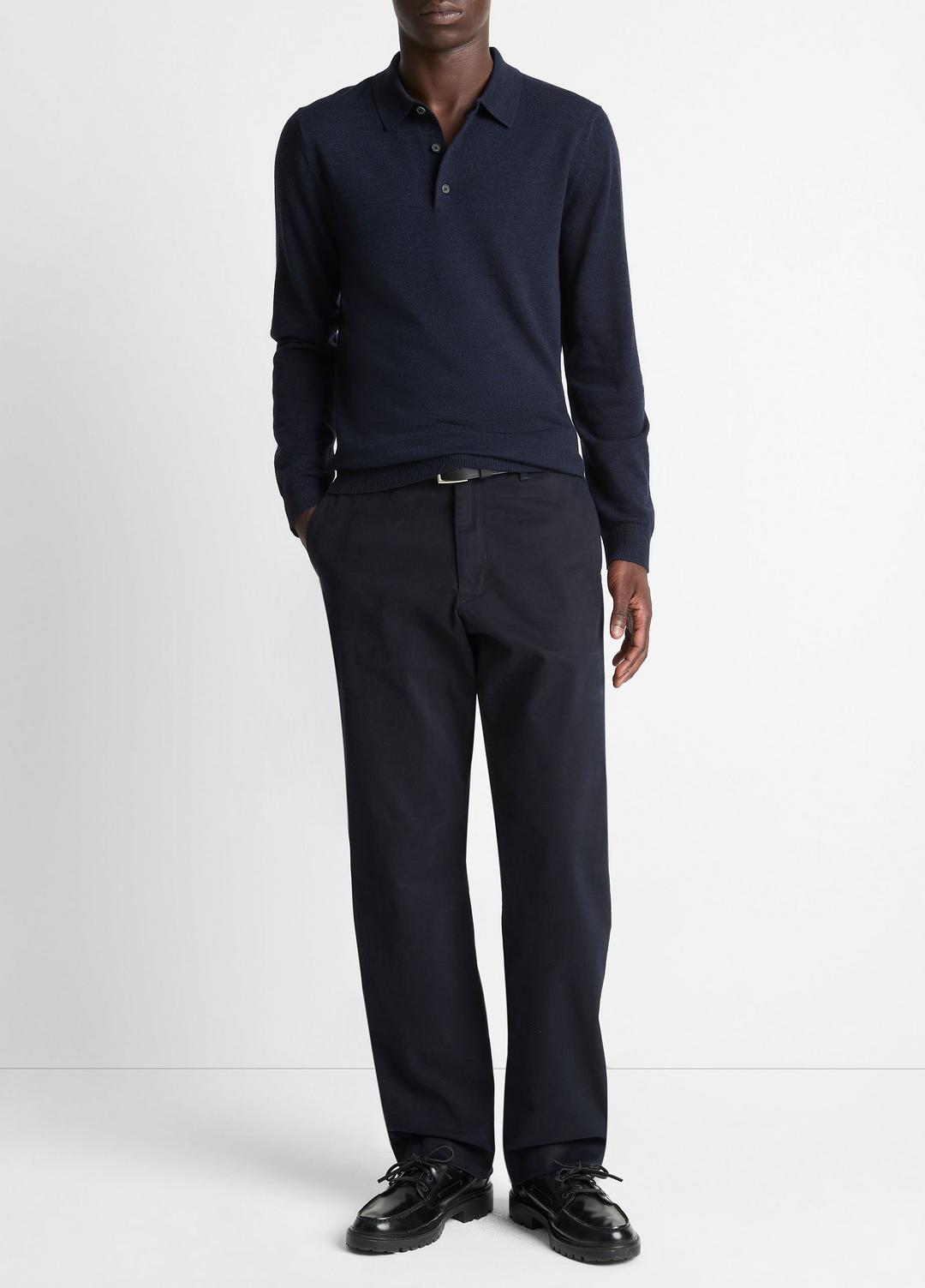VINCE Men Wool Polo Sweater in Sweaters