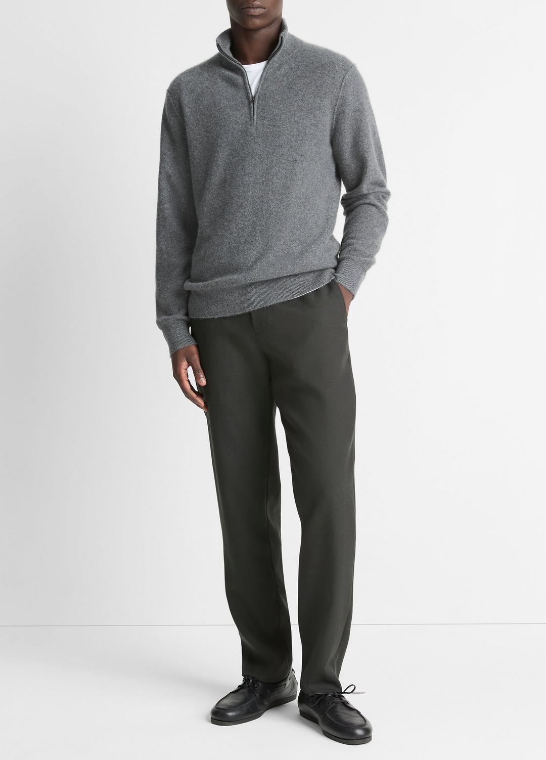 VINCE Men Plush Cashmere Quarter-Zip Sweater in Quarter Zip