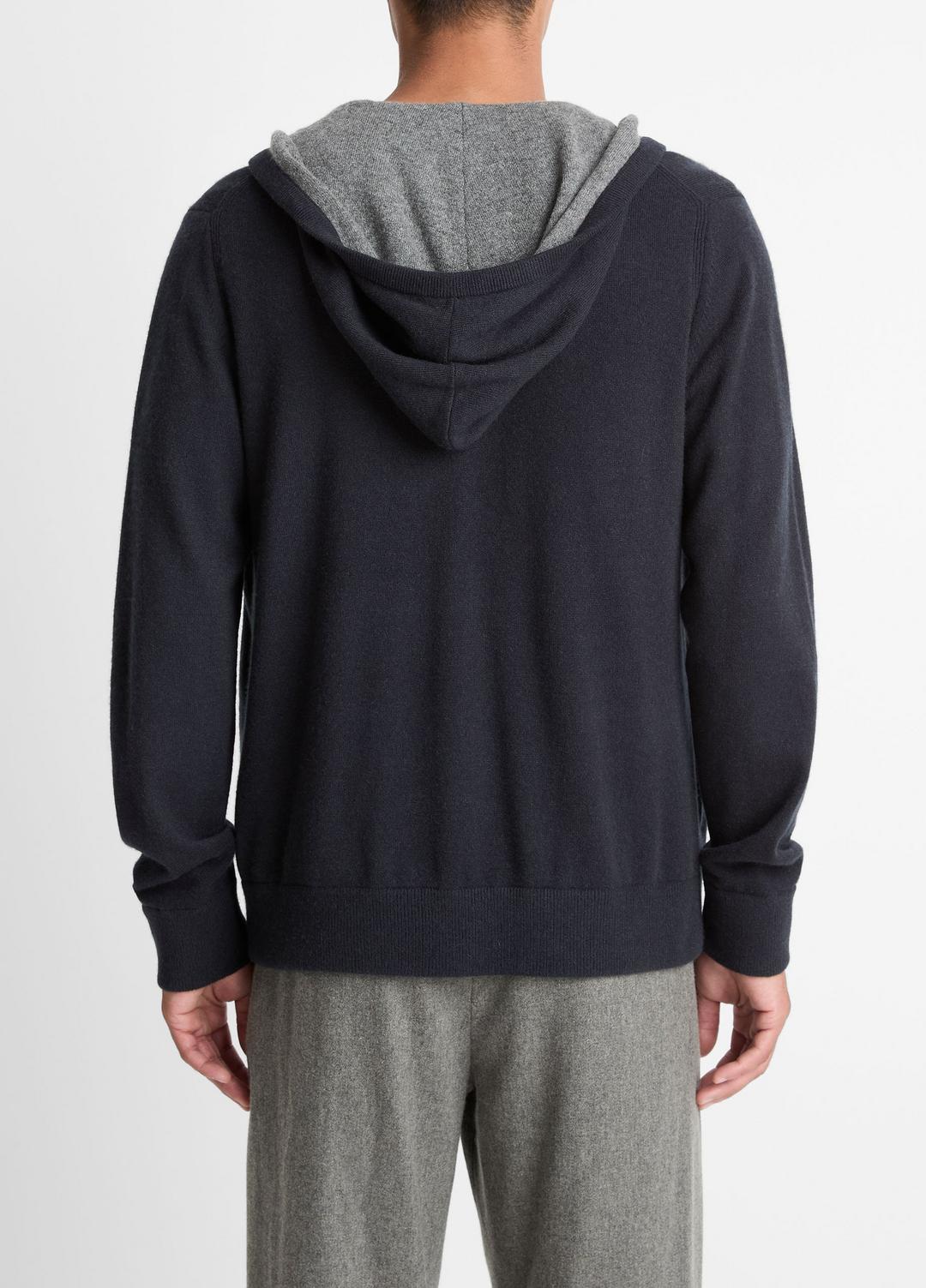VINCE Men Cashmere Zip-Front Hoodie in Cashmere