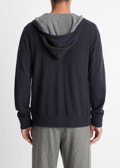 VINCE Men Cashmere Zip-Front Hoodie in Cashmere