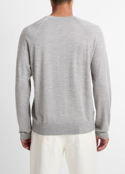 VINCE Men Featherweight Wool-Cashmere Crew Neck Sweater in Crew Neck