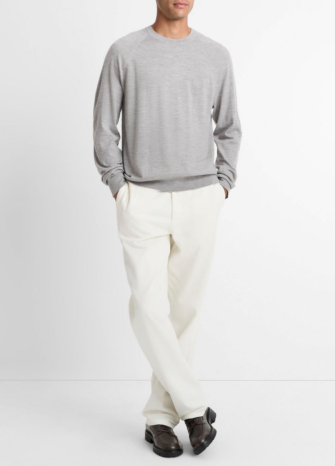 VINCE Men Featherweight Wool-Cashmere Crew Neck Sweater in Crew Neck