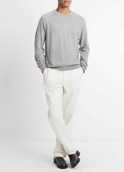 VINCE Men Featherweight Wool-Cashmere Crew Neck Sweater in Crew Neck
