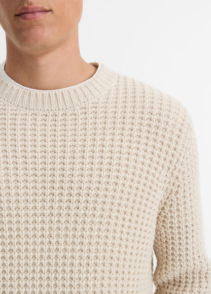 VINCE Men Macro-Waffle Crew Neck Sweater in Crew Neck