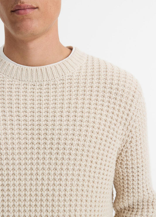 VINCE Men Macro-Waffle Crew Neck Sweater in Crew Neck
