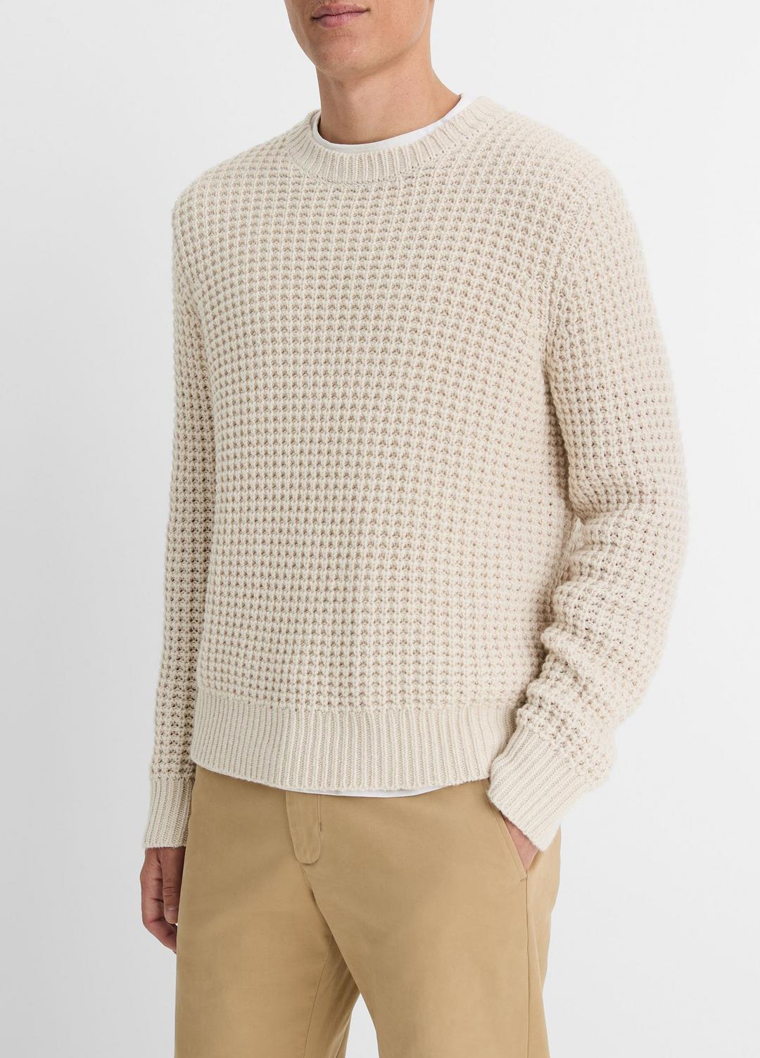 VINCE Men Macro-Waffle Crew Neck Sweater in Crew Neck
