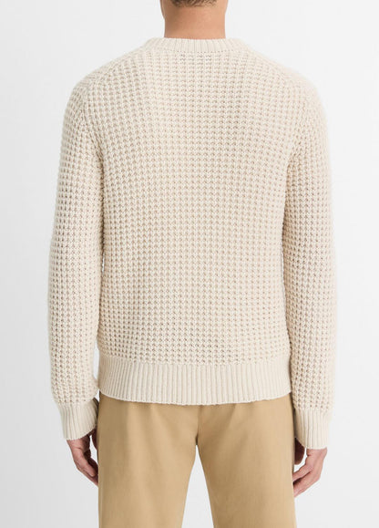 VINCE Men Macro-Waffle Crew Neck Sweater in Crew Neck