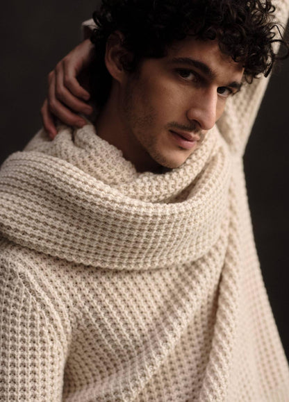 VINCE Men Macro-Waffle Crew Neck Sweater in Crew Neck
