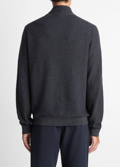 VINCE Men Geo-Jacquard Wool-Blend Quarter-Zip Sweater in Quarter Zip