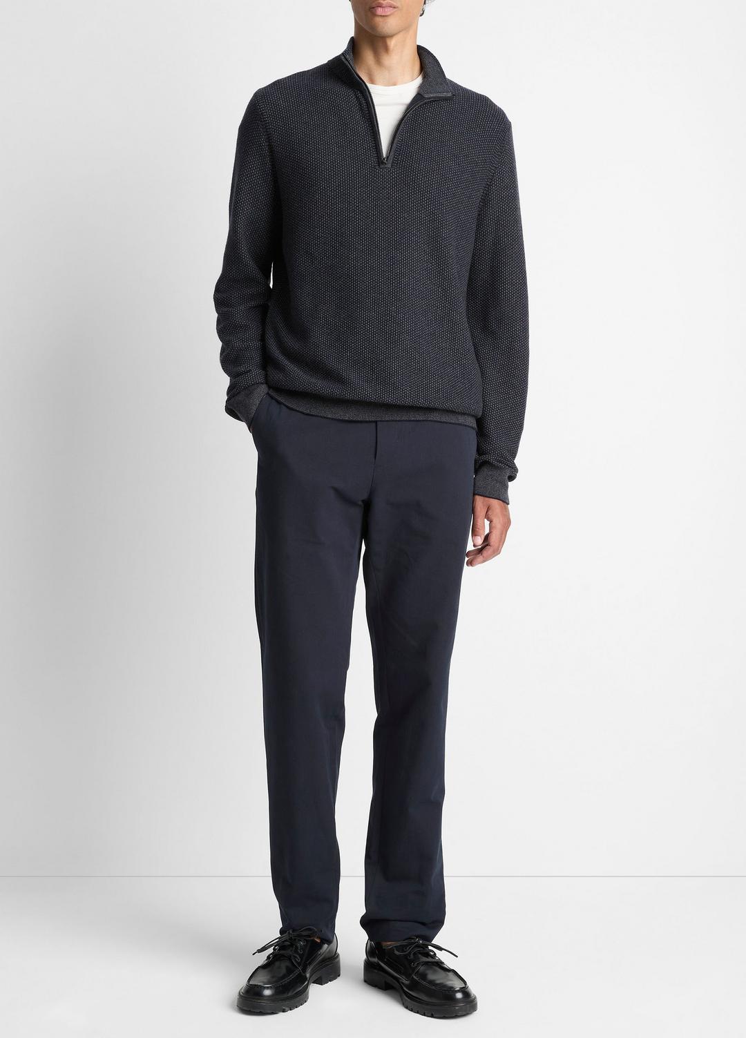 VINCE Men Geo-Jacquard Wool-Blend Quarter-Zip Sweater in Quarter Zip