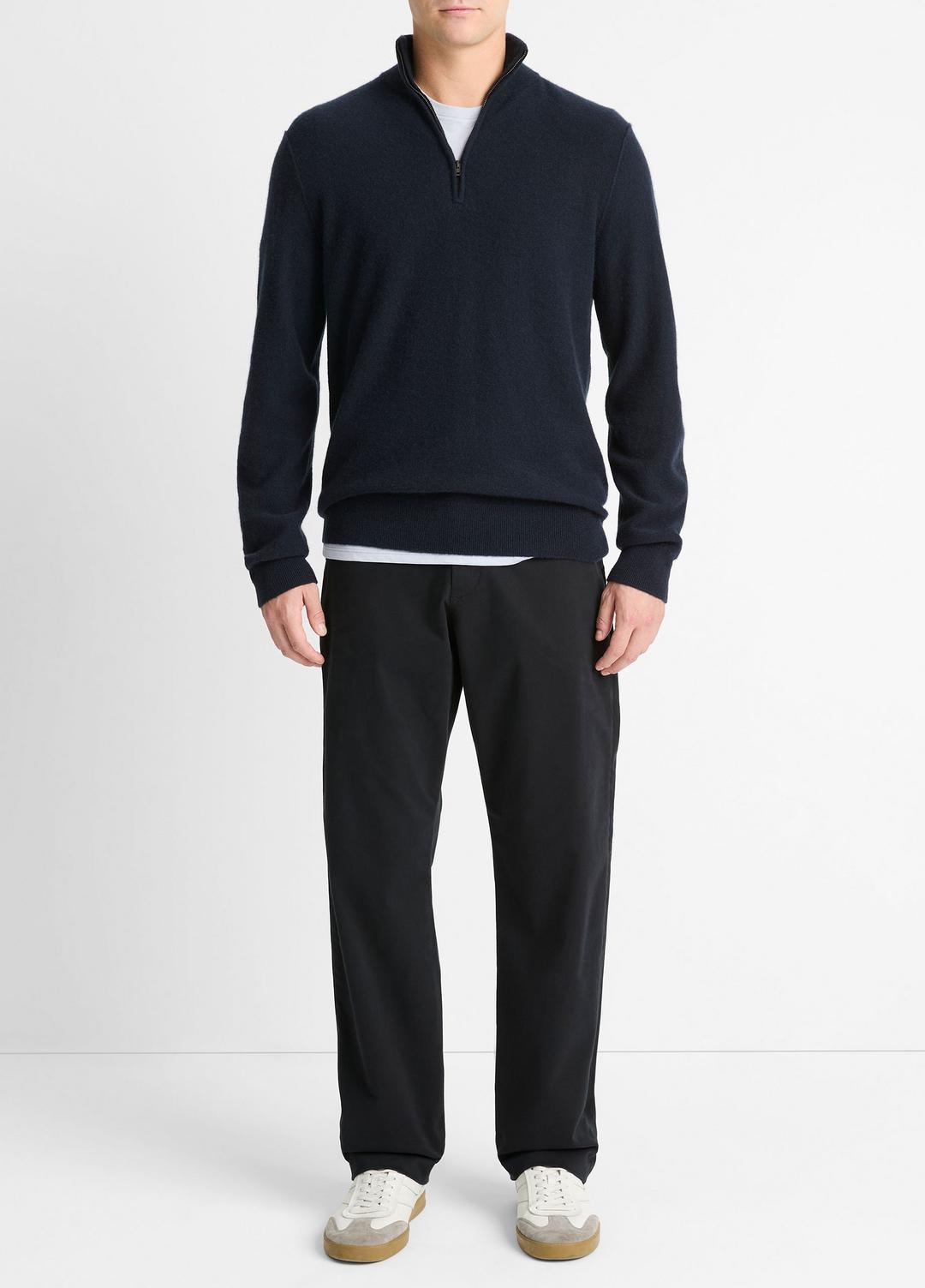 VINCE Men Plush Cashmere Quarter-Zip Sweater in Quarter Zip