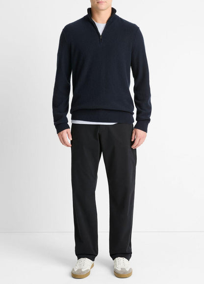 VINCE Men Plush Cashmere Quarter-Zip Sweater in Quarter Zip