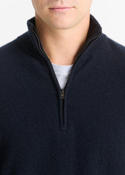 VINCE Men Plush Cashmere Quarter-Zip Sweater in Quarter Zip