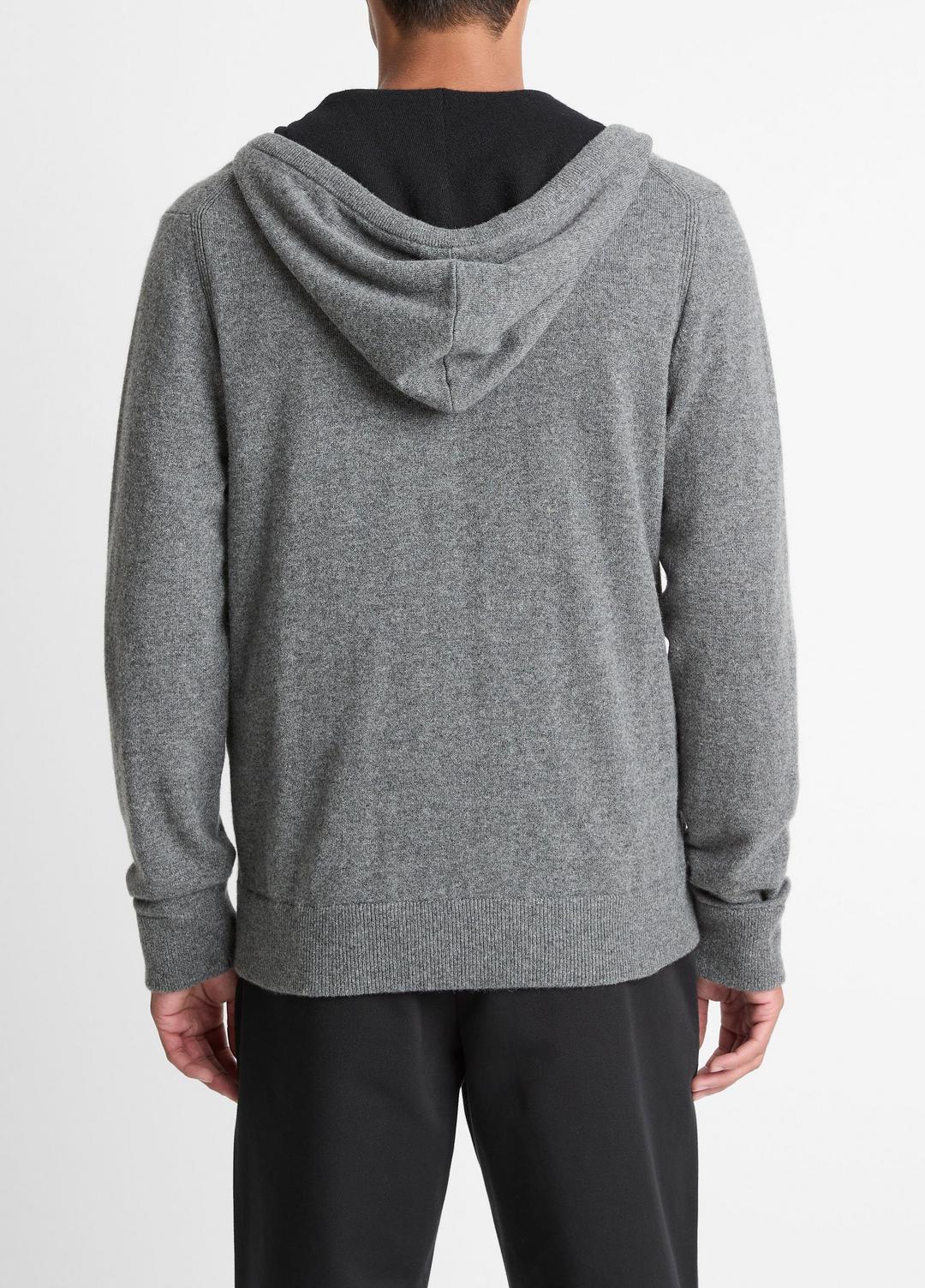 VINCE Men Cashmere Zip-Front Hoodie in Cashmere