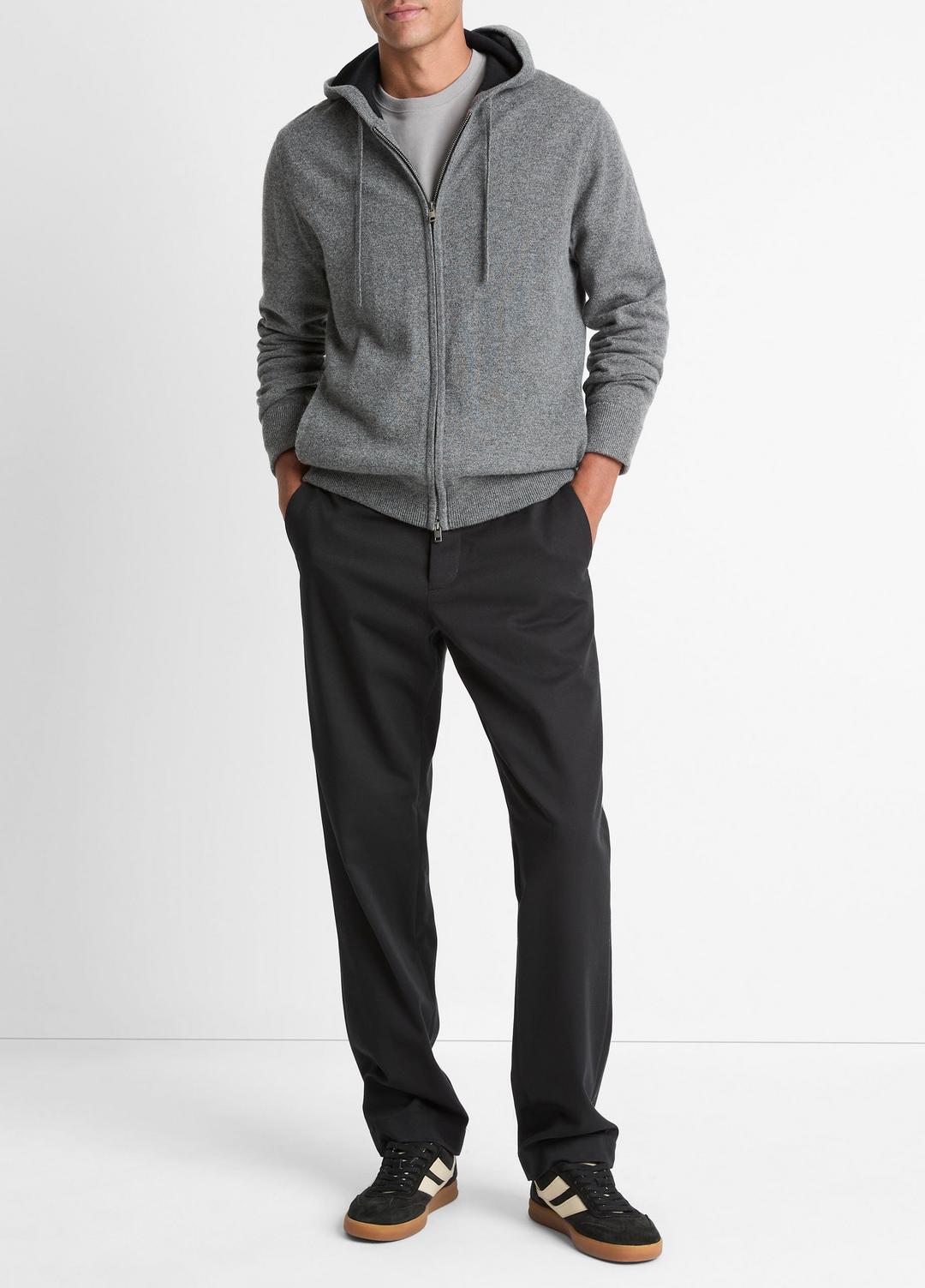 VINCE Men Cashmere Zip-Front Hoodie in Cashmere