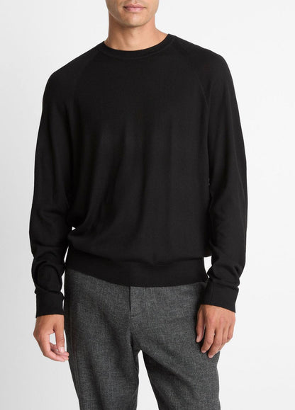 VINCE Men Featherweight Wool-Cashmere Crew Neck Sweater in Crew Neck
