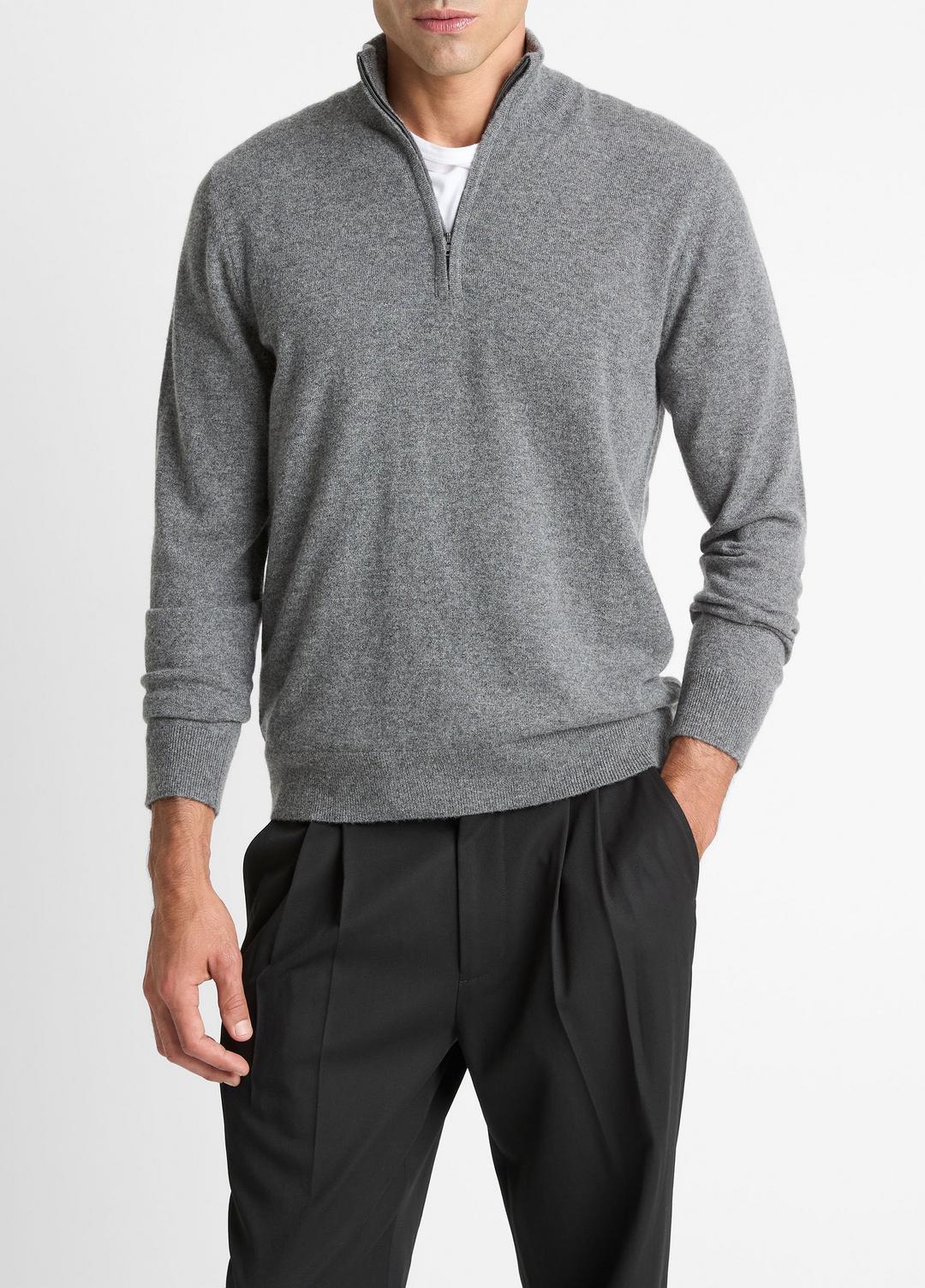 VINCE Men Cashmere Quarter-Zip Sweater in Quarter Zip