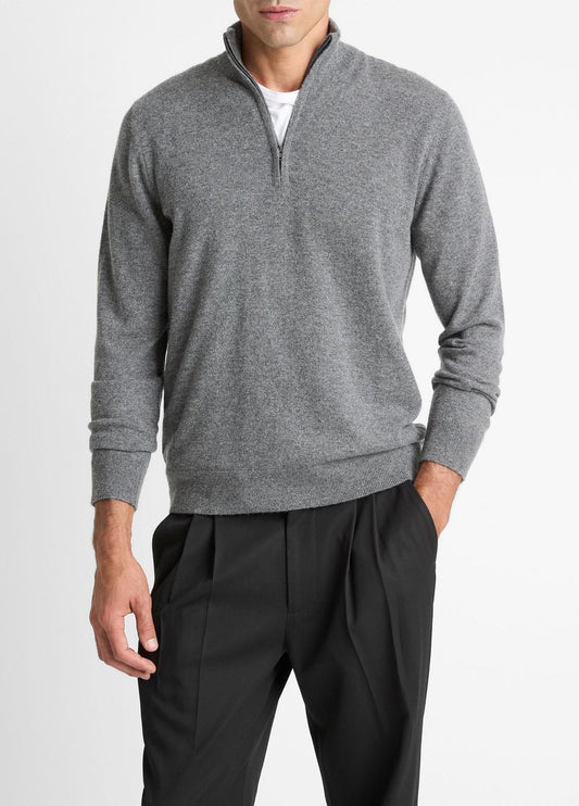 VINCE Men Cashmere Quarter-Zip Sweater in Quarter Zip