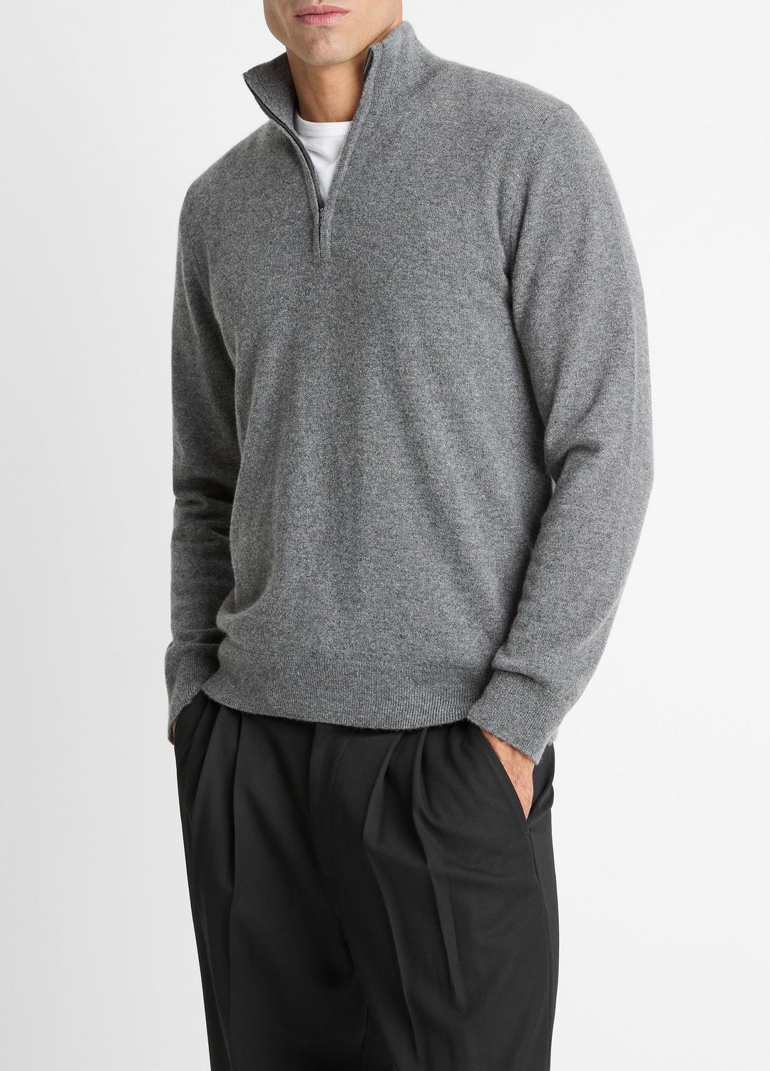 VINCE Men Cashmere Quarter-Zip Sweater in Quarter Zip