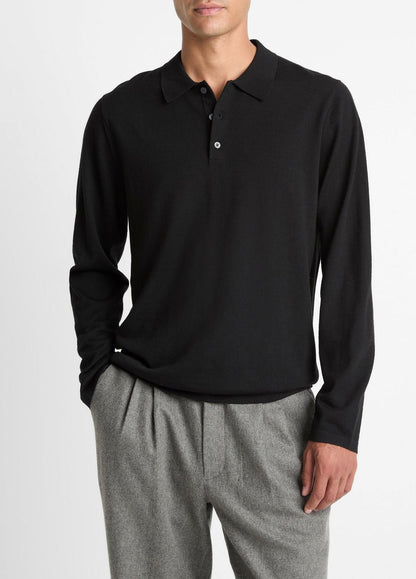 VINCE Men Wool Polo Sweater in Sweaters