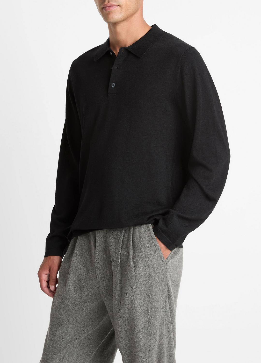 VINCE Men Wool Polo Sweater in Sweaters