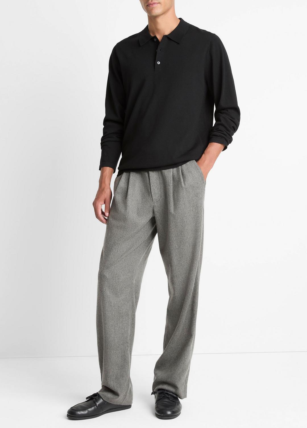 VINCE Men Wool Polo Sweater in Sweaters