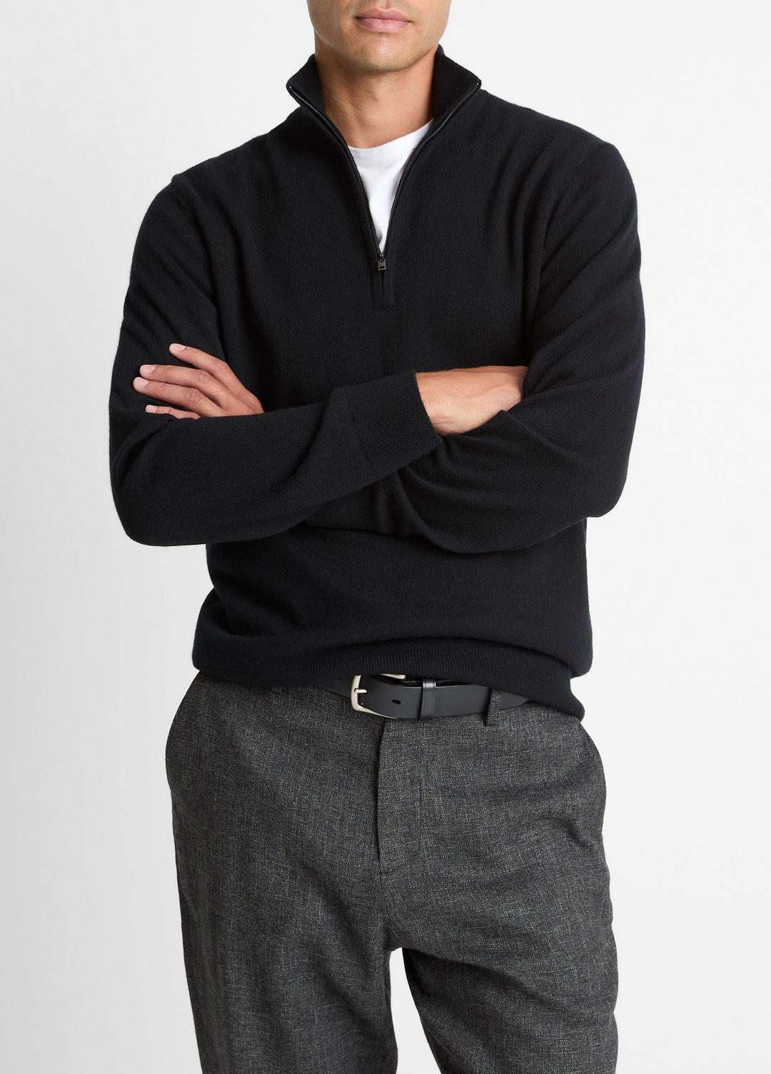VINCE Men Cashmere Quarter-Zip Sweater in Quarter Zip