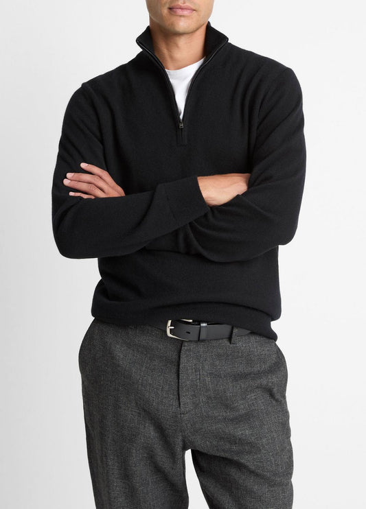 VINCE Men Cashmere Quarter-Zip Sweater in Quarter Zip